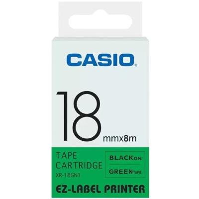 Taśma Oryginalna Casio XR-18GN1 (XR-18GN1) (Zielony) (18 mm, 8 m)