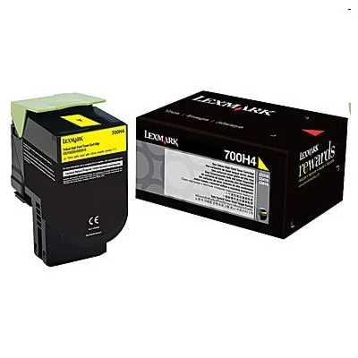 Toner Oryginalny Lexmark 702HY (70C2HY0) (Żółty)