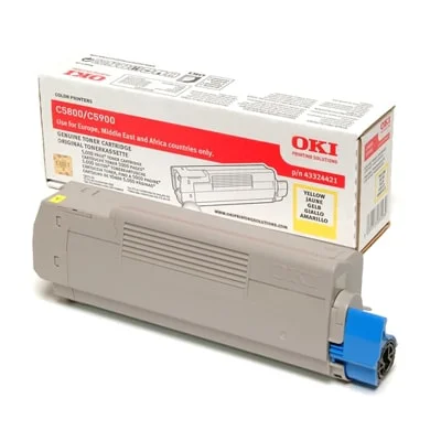 Toner Oryginalny Oki C5800 (43324421) (Żółty)