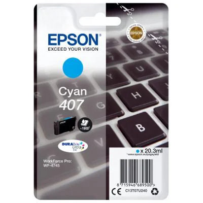 Tusz Oryginalny Epson 407 (C13T07U240) (Błękitny)