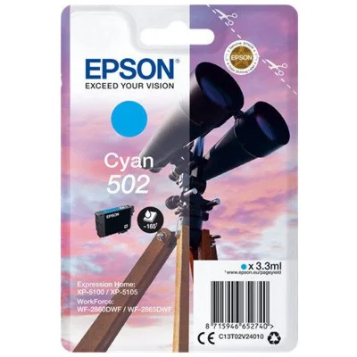 Tusz Oryginalny Epson 502 (C13T02V24010) (Błękitny)