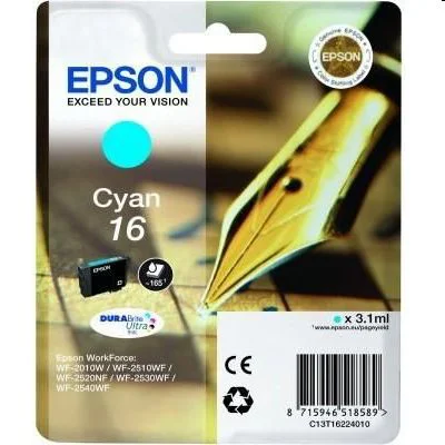 Tusz Oryginalny Epson T1622 (C13T16224010) (Błękitny)