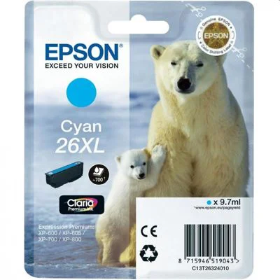 Tusz Oryginalny Epson T2632 (C13T26324010) (Błękitny)