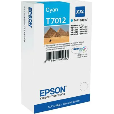 Tusz Oryginalny Epson T7012 (C13T70124010) (Błękitny)