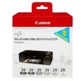 Tusze Oryginalne Canon PGI-29 MBK/PBK/DGY/GY/LGY/CO (4868B018) (komplet) do Canon Pixma Pro-1