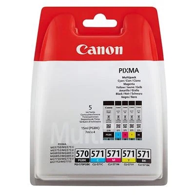 Tusze Oryginalne Canon PGI-570 CLI-571 CMYK (0372C004, 0372C006) (komplet)
