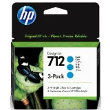 Tusze Oryginalne HP 712 (3ED77A) (Błękitne) (trójpak) do HP DesignJet T250 24"