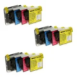 3x Tusze Zamienniki LC-980 CMYK (LC980VALBP) (komplet) do Brother DCP-145C