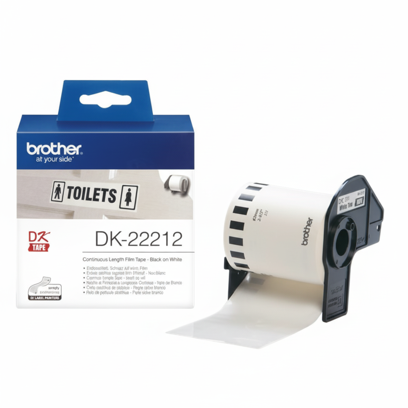 Taśma Foliowa Oryginalna Brother DK-22212 (DK-22212) (Biały) (62 mm, 15,24 m)