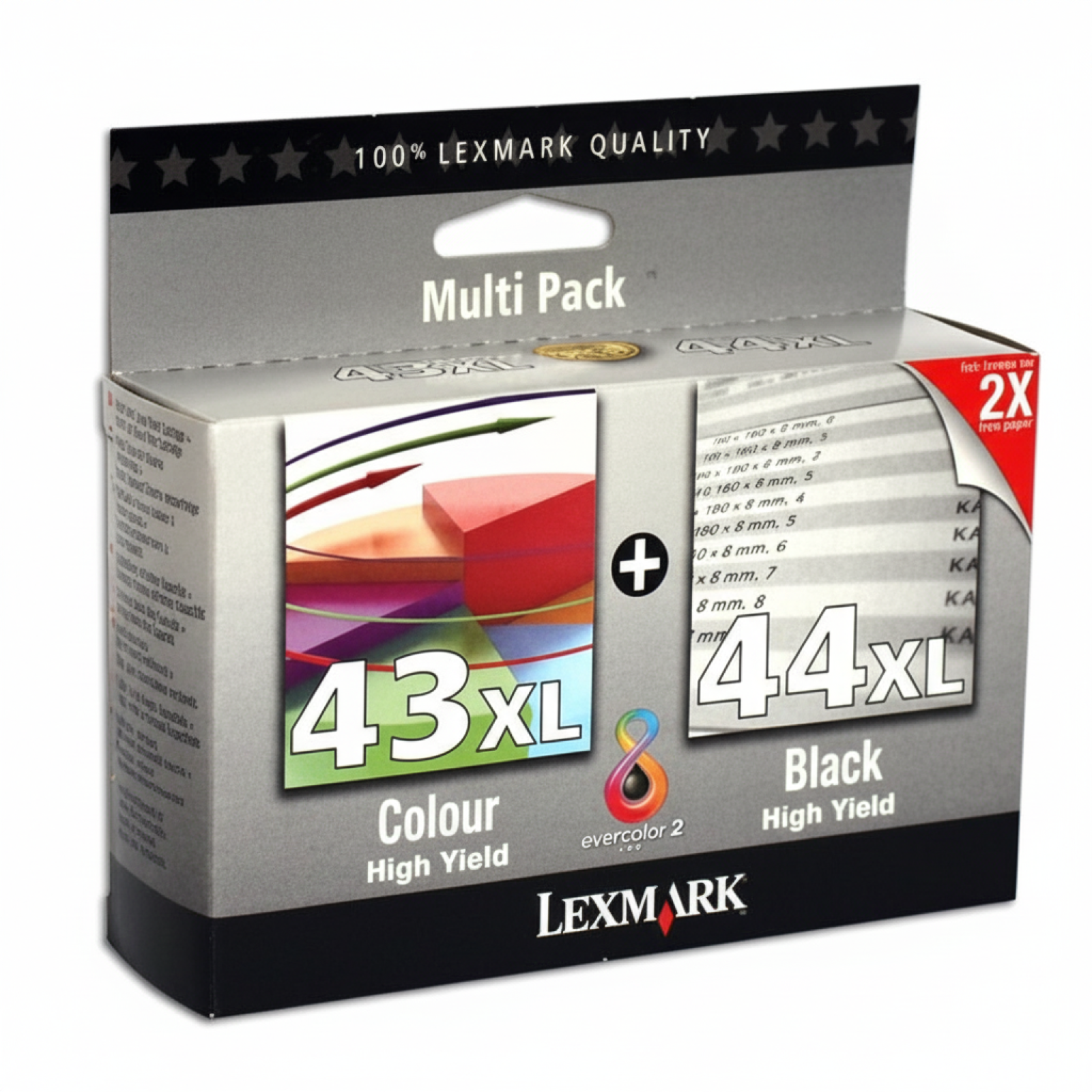 Tusze Oryginalne Lexmark 43 XL + 44 XL (80D2966) (komplet)