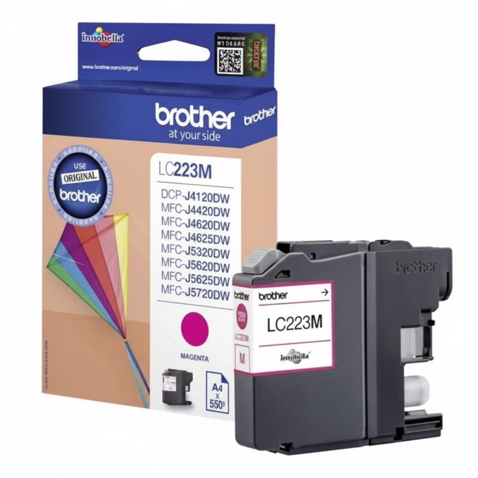 Tusz Oryginalny Brother LC-223 M (LC223M) (Purpurowy)