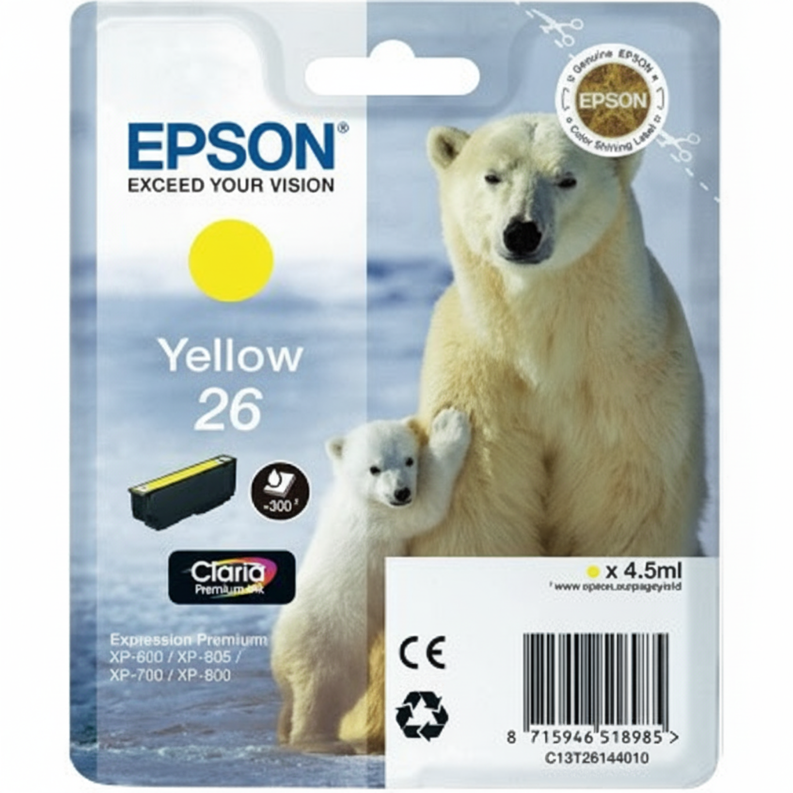 Tusz Oryginalny Epson T2614 (C13T26144010) (Żółty)