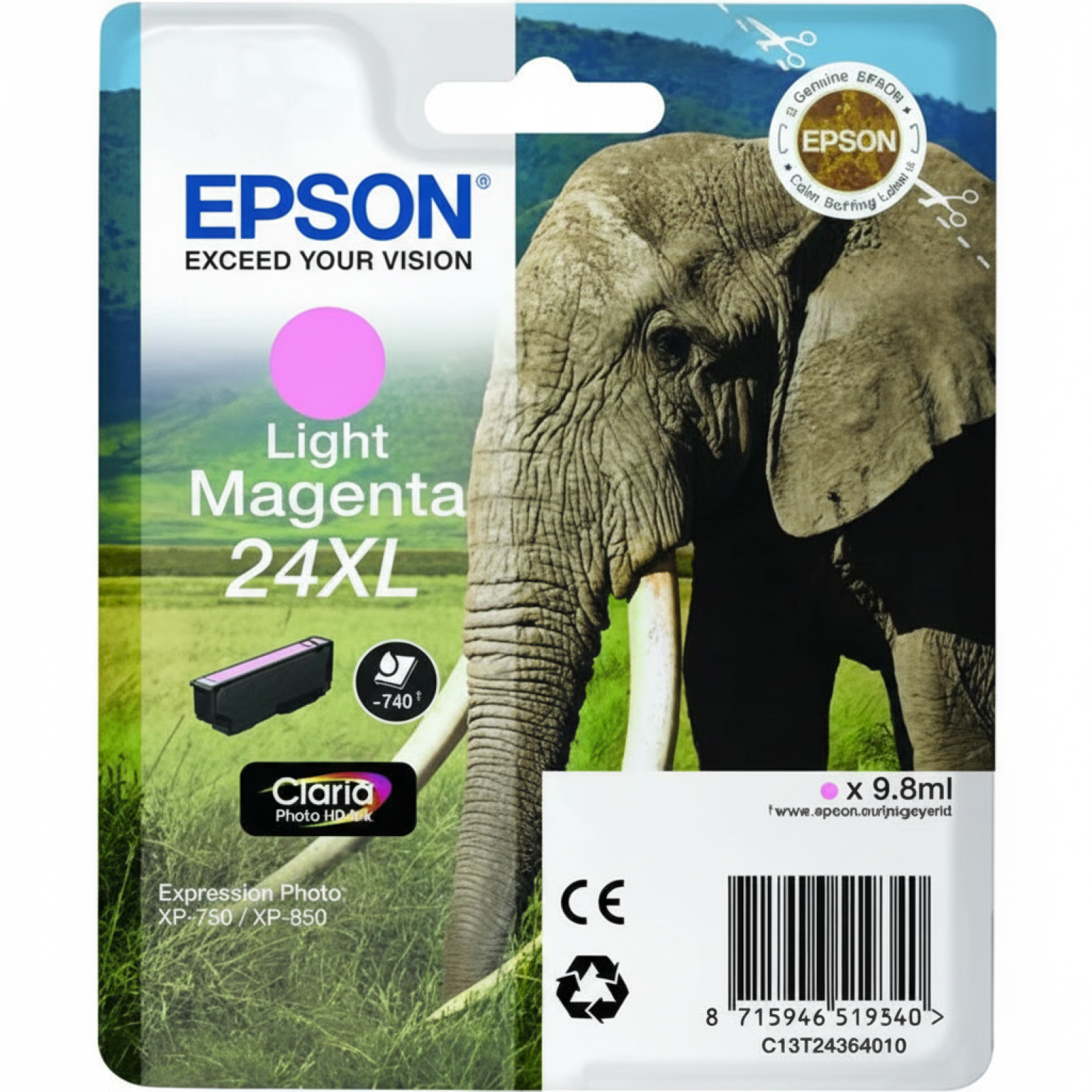 Tusz Oryginalny Epson T2436 (C13T24364010) (Jasny purpurowy)