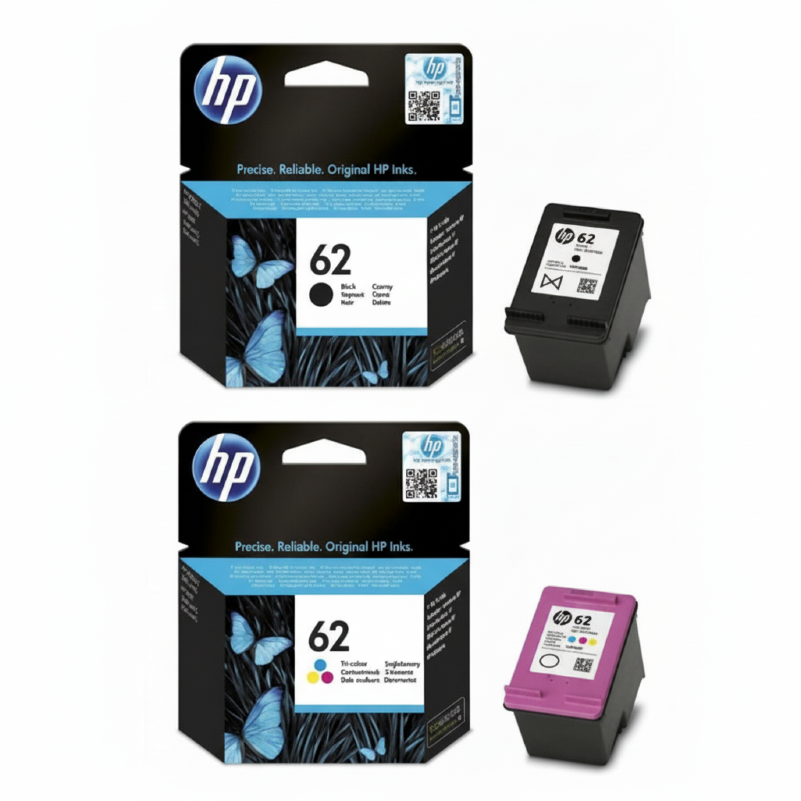 Tusze Oryginalne HP 62 BK + 62 C (N9J71AE) (komplet)