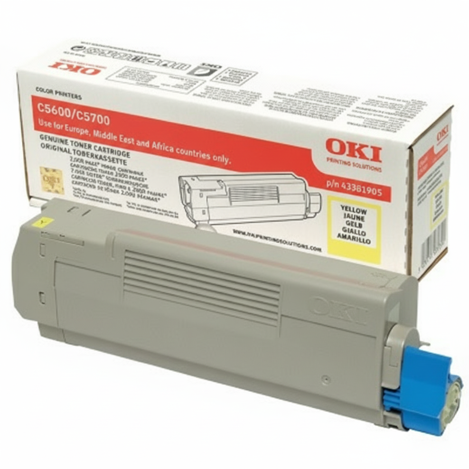 Toner Oryginalny Oki C5600 5700 (43381905) (Żółty)