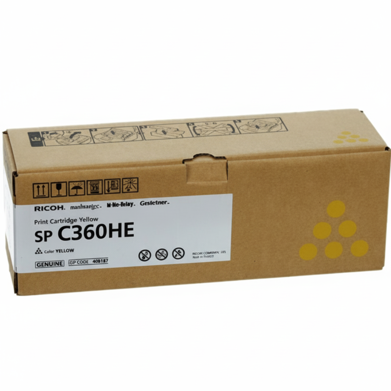 Toner Oryginalny Ricoh C360HE (408187) (Żółty)