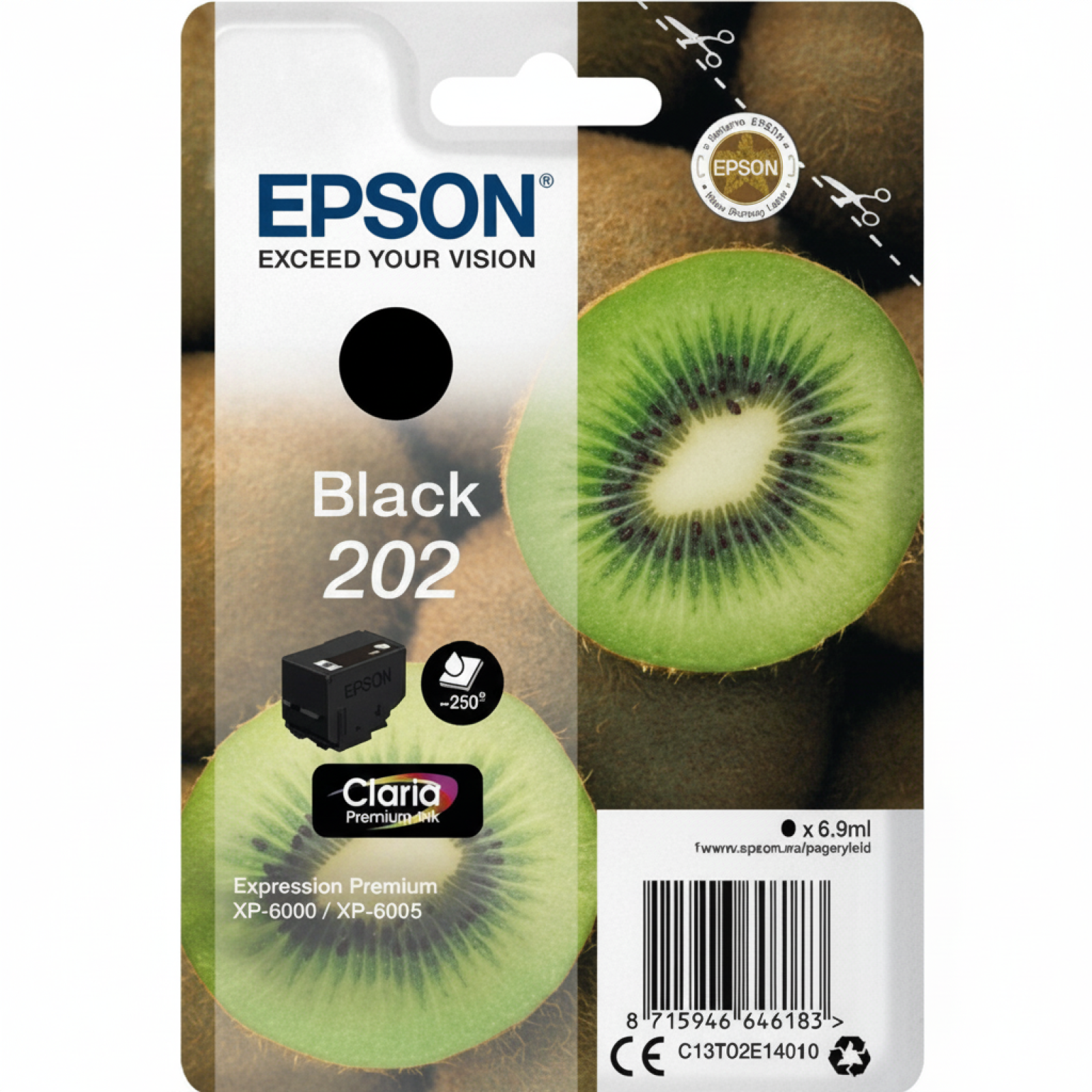 Tusz Oryginalny Epson 202 (C13T02E14010) (Czarny)