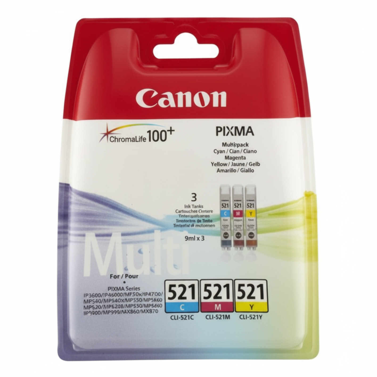Tusze Oryginalne Canon CLI-521 CMY (2934B010) (trójpak)