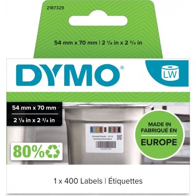Etykiety Oryginalne DYMO LW-2187329 (2187329) (Biały) (Biała, 400 szt., 54 mm, 70 mm)