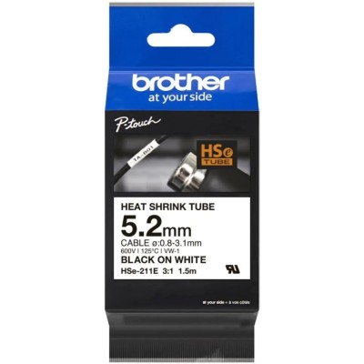 Rurka Termokurczliwa Oryginalna Brother HSe-211 (HSe-211) (Biały) (5,2 mm, 1,5 m)