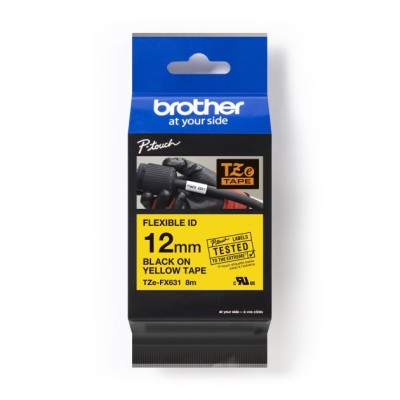 Taśma Flexi Oryginalna Brother TZe-FX631 (TZe-FX631) (Żółty) (12 mm, 8 m, Żółta)