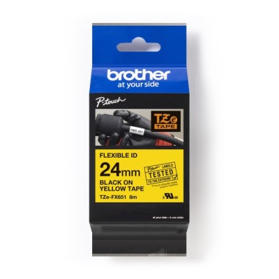 Taśma Flexi Oryginalna Brother TZe-FX651 (TZe-FX651) (Żółty) (24 mm, 8 m, Żółta)