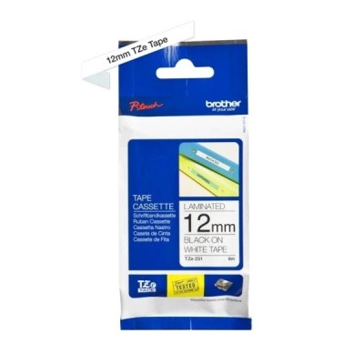 Taśma Oryginalna Brother TZe-231 (TZe-231) (Biały) (12 mm, 8 m)
