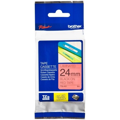 Taśma Oryginalna Brother TZe-451 (TZe-451) (Czerwony) (24 mm, 8 m, Czerwona)