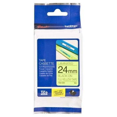 Taśma Oryginalna Brother TZe-C51 (TZe-C51) (Żółty) (24 mm, 5 m)