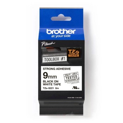 Taśma Oryginalna Brother TZe-S221 (TZe-S221) (Biały) (9 mm, 8 m, Biała)
