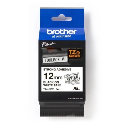 Taśma Oryginalna Brother TZe-S231 (TZe-S231) (Biały) (12 mm, 8 m, Biała)