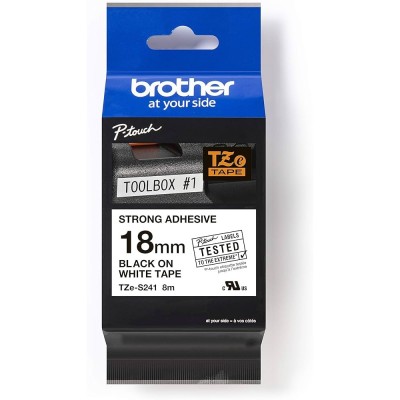Taśma Oryginalna Brother TZe-S241 (TZe-S241) (Biały) (18 mm, 8 m, Biała)