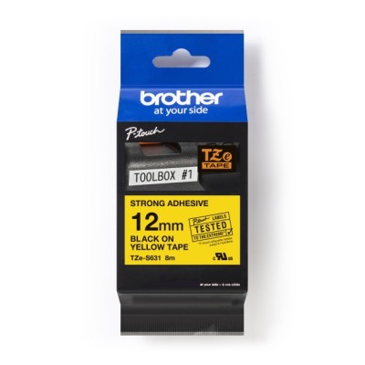 Taśma Oryginalna Brother TZe-S631 (TZe-S631) (Żółty) (12 mm, 8 m, Żółta)