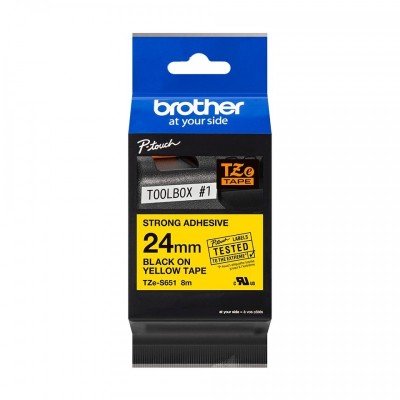 Taśma Oryginalna Brother TZe-S651 (TZe-S651) (Żółty) (24 mm, 8 m, Żółta)