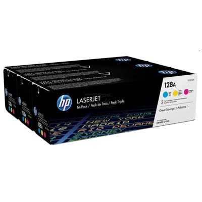 Tonery Oryginalne HP 128A CMY (CF371AM) (trójpak)