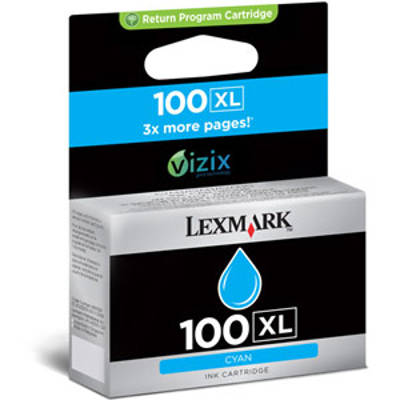 Tusz Oryginalny Lexmark 100 XL C (014N1069E) (Błękitny)