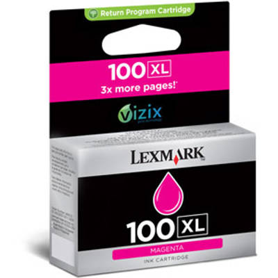 Tusz Oryginalny Lexmark 100 XL M (014N1070E) (Purpurowy)