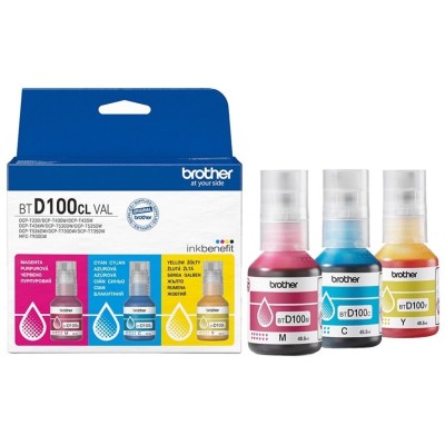 Tusze Oryginalne Brother BT-D100 CMY (BTD100CLVAL) (trójpak)