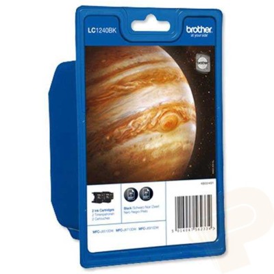 Tusze Oryginalne Brother LC-1240 BK BP2 (LC1240BKBP2) (Czarne) (dwupak)