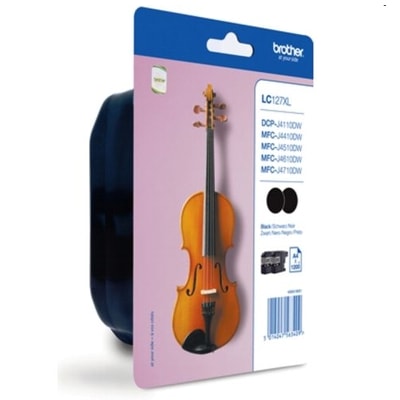 Tusze Oryginalne Brother LC-127 XL BK BP2 (LC127XLBKBP2) (Czarne) (dwupak)