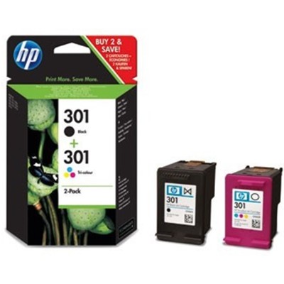 Tusze Oryginalne HP 301 BK + 301 C (N9J72AE) (komplet)
