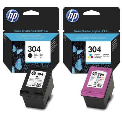 Tusze Oryginalne HP 304 BK + 304 C (3JB05AE) (komplet)