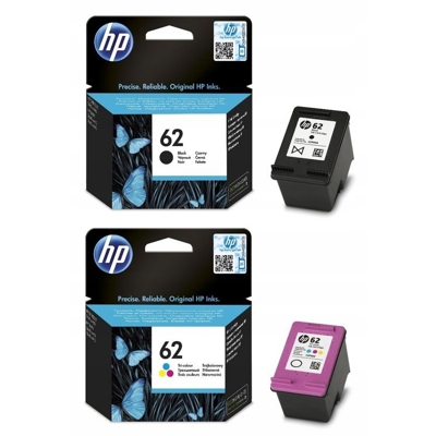 Tusze Oryginalne HP 62 BK + 62 C (N9J71AE) (komplet)