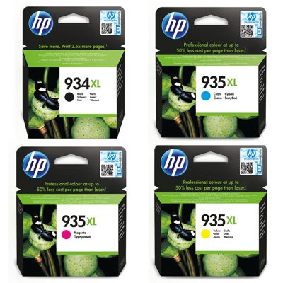 Tusze Oryginalne HP 934 XL BK + 935 XL CMY (X4E14AE) (komplet)