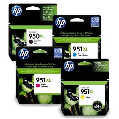 Tusze Oryginalne HP 950 XL BK + 951 XL CMY (C2P43AE) (komplet)