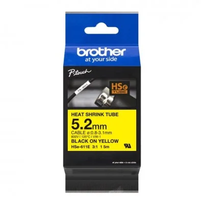 Rurka Termokurczliwa Oryginalna Brother HSe-611 (HSE611e) (Żółty) (5,2 mm, 1,5 m)