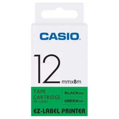 Taśma Barwiąca Oryginalna Casio XR-12GN1 (XR12GN1) (Zielony)