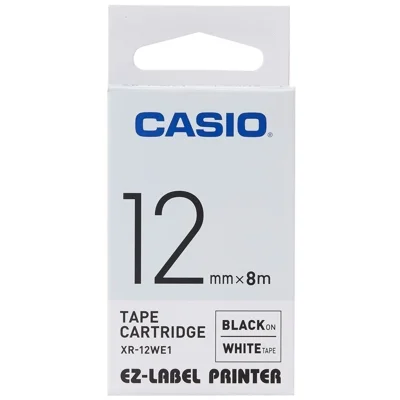 Taśma Barwiąca Oryginalna Casio XR-12WE1 (XR12WE1) (Biały) (12 mm, 8 m)