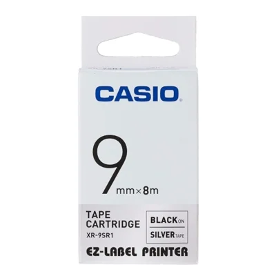 Taśma Barwiąca Oryginalna Casio XR-9SR1 (XR9SR1) (Srebrny) (9 mm, 8 m)