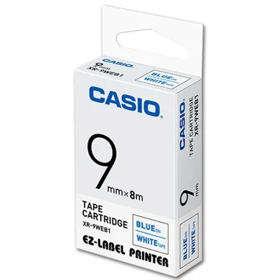 Taśma Barwiąca Oryginalna Casio XR-9WEB1 (XR9WEB1) (Biały) (9 mm, 8 m)